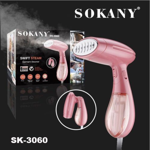 SOKANY SK-3060 Pink Handheld Clothes Steamer 1500W with 130ml