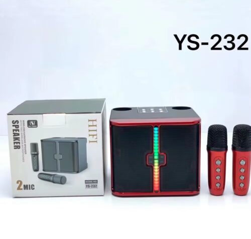 YS-232 Portable Wireless Bluetooth Speaker with Dual Wireless Mic