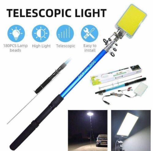 Telescopic COB Rod LED Lights Fishing 500W Outdoor Camping Lantern Lights Lamps