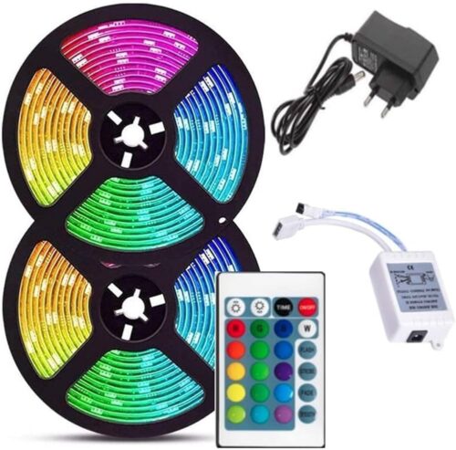 RGB 5 Meter 300 Led 5050 Color Changing Premium Led Strip Light with Free Adapter/Connector for Home Decoration and Diwali Multicolour (RGB Led Strip Pack of 1)