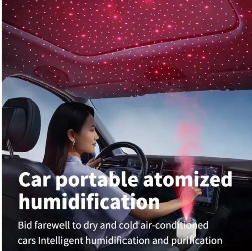 Mini Air Humidifier with Starry Sky Lights, Creative Head with Color Luminescence Humidifier, Night Light Lamp Humidifier