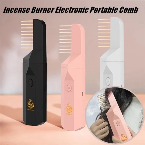2 In 1 Hair Comb Incense Burner & Diffuser | Bakhoor Comb| Rechargeable | Free Bakhoor | Oud Comb | Bakhoor Burner | Ramadan Gift | Muslim Ramadan Incense Holder For Hair & Clothes