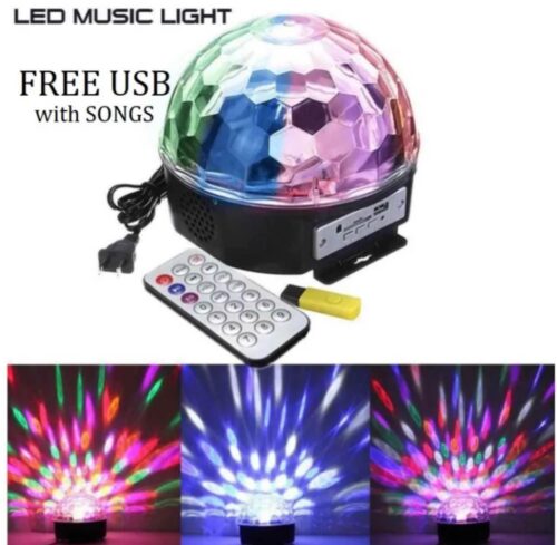 LED Light Crystal Magic Ball Light MP3 Bluetooth Speaker LED Disco Ball Rotating Magic Bulb FREE