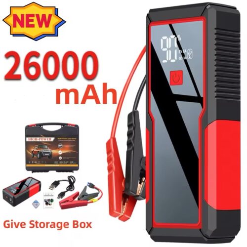 26000mAh Portable Car Jump Starter Power Bank Car Booster Charger 12V Starting Device Petrol Diesel Car Emergency