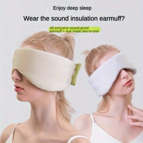 1 Piece 2 In 1 Eye Mask And Earmuffs Warm And Cool Dual-Sensing Space Capsule Light-Shielding Eye Mask For Sleeping, Office Travel, Lunch Break, All-Inclusive Noise Reduction Eye Mask