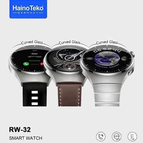 HainoTeko Watch 4 Pro RW 32 with 3 Pairs Strap Curved Glass Smartwatch