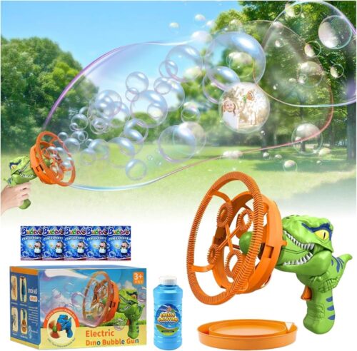 Bubble Machine Dinosaur Windpad Bubble Gun 2-in-1 Fan and Bubble Machine Automatic Dinosaur Games for Children Toy for Children Gifts for 3 4 5 6 7 8 Years