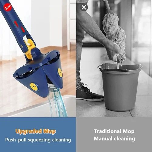 360° Rotatable Triangular Self-squeeze Telescopic Cleaning Mop