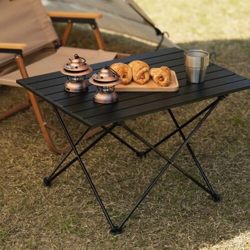 Folding Camping Table Portable Picnic Aluminum Hard Surface Lightweight Carry Bag