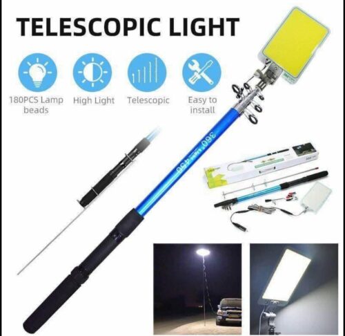 Telescopic COB Rod LED Lights Fishing 500W Outdoor Camping Lantern Lights Lamps dc