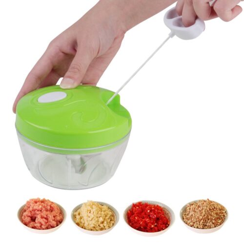 Manual Food Chopper-IMABAO Hand-Powered Food Processor Compact Handheld Vegetable/Onion/Salad Chopper, Garlic Squeezer, Ginger Slicer, Pepper Cut, Herbs Chop, Cheeses Chopper Masher de