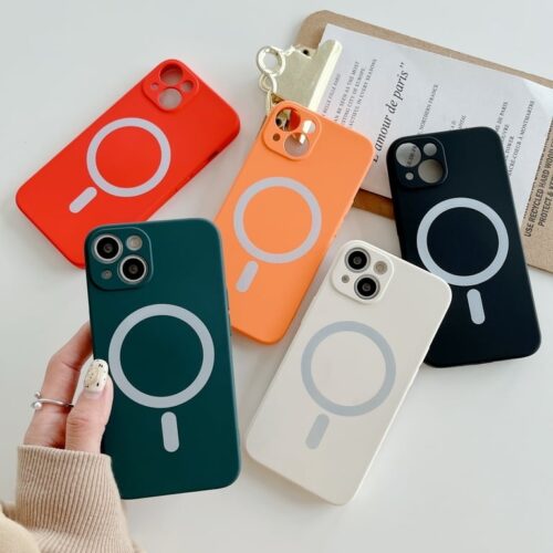 Allytech Liquid Silicone Rubber Case for iPhone Soft Shockproof Silicone Fullbody Protective Compatible with Magsafe Magnetic Case For iPhone,