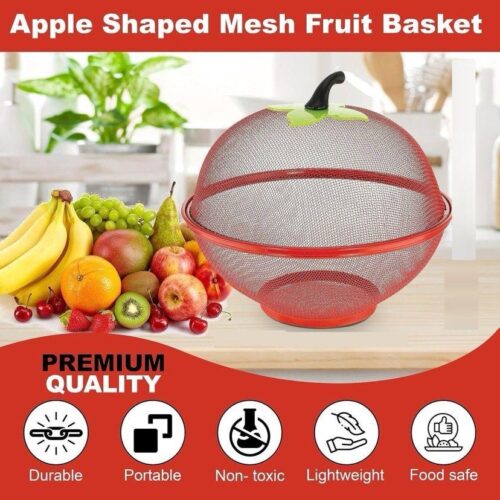 Apple Shaped Mesh Fruit Basket lc