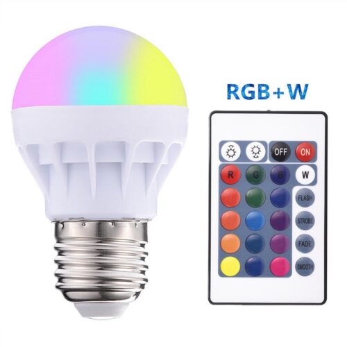 3W E27 RGB LED Bulb Color Change Lamp Bulb Light with Remote Control BulbDc