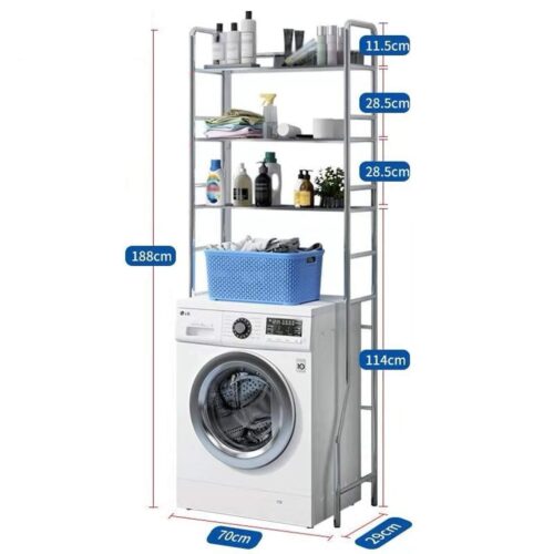 Over Toilet Storage Shelf,Stainless Steel Washing Machine Storage Rack,Bathroom Organizer Shelf,Space Saving,for Laundry Room,Living Room.Ro