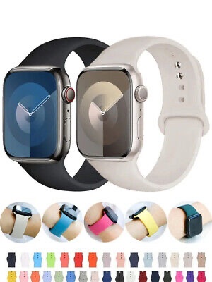 For Apple Watch Silicone Band Strap 2 3 4 5 6 7 8 9 SE Sport 38/40/41/42/44/45mm