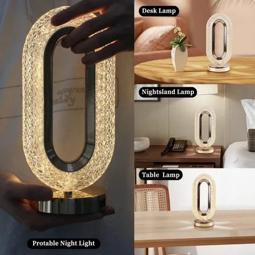 Crystal Lamp | Changing Led Crystal Bedside Modern Night Lamp for Home | 3 Colors Changing Led Crystal Bedside Modern Lamp for Home,Bedroom,Party Dinner Decor lc
