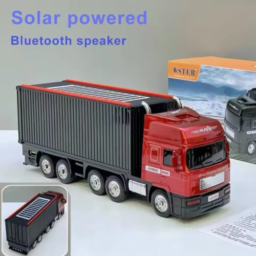 Truck Shaped Bluetooth Speaker Multimedia Wireless Music Box WS-691 Car FM Radio with Solar Panel Outdoor Portable Dc