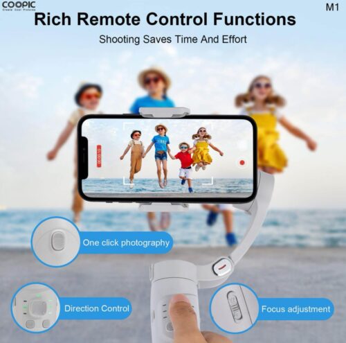 COOPIC M1 3-Axis Foldable & Pocket size Anti -Shake Smartphone Gimbal Stabilizer with Face Tracking