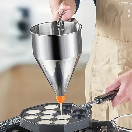 Stainless Steel Pancake Batter Dispenser with Stand Waffles, Crepes and Cupcakes Takoyaki and other Baking,750 ml Dic