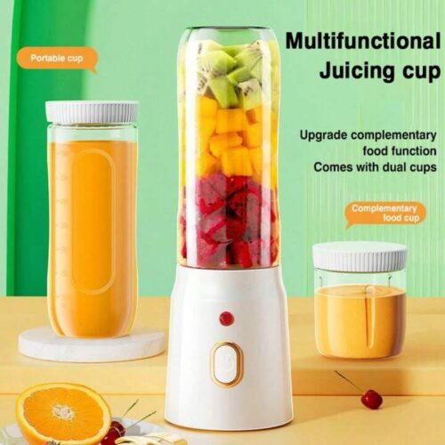 New Portable Juicer, Household Fruit Juicer, USB Rechargeable Mini Blender, Juice Cup, Suitable For All Kinds Of Fruits, Smoothies, Milkshakes 500 ml Qs