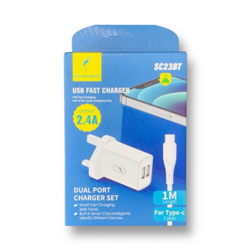 SKY DOLPHIN TYPE C  DUAL PORT HOME CHARGER UT