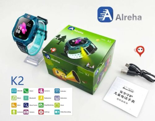 Cross-Border K2 Children's Phone Watch Primary School Students Smart Positioning Video Call Can Insert Card Games For Boys And Girls