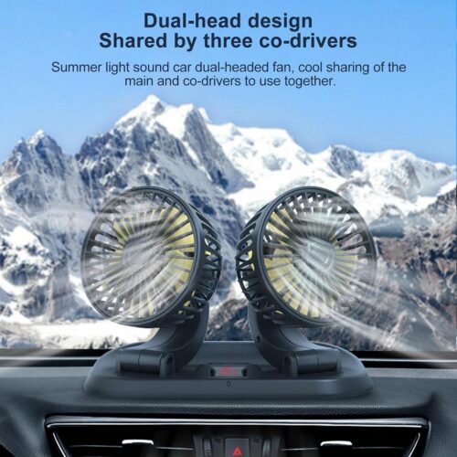 Universal Car Fan 12/24V – 12/24V Cooling Fan with 360 Degree Rotatable Electric Car Cooling Fan with 360 Degree Rotatable and Temperature Display Luckxing