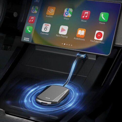 Green Lion 2 In 1 Carplay Adapter Wireless Carplay & Android Auto, Android 14, 16Gb ROM, Dual-Band Wifi & Bluetooth, OTA Upgrade, USB Type-C Input Port, Wide Compatibility - Black (2GB RAM)