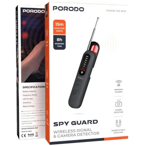 Porodo Spy Guard Wireless Signal & Camera Detector - Black