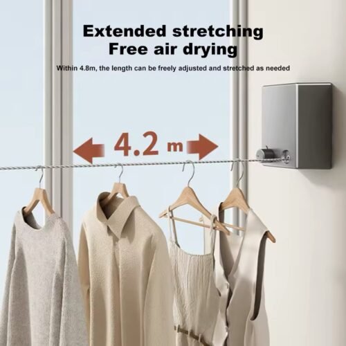 Retractable Laundry Hanger Clothes Drying Rack Double Layer Stretchable Clothes Line Laundry Drying Line Hanger