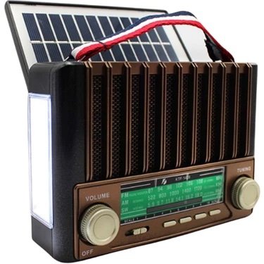 Solar Powered Bluetooth Radio Music Box with USB/SD/AUX/MP3 Player/Flashlight - Nostalgia Radio